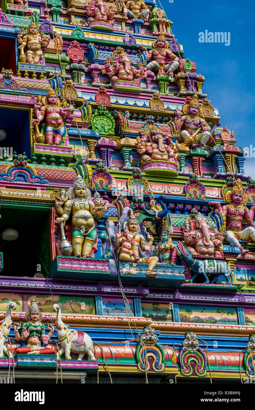L'Arul Mihu Navasakthi Vinayagar Temple Hindou, Victoria, Mahe, Seychelles, océan Indien. Banque D'Images