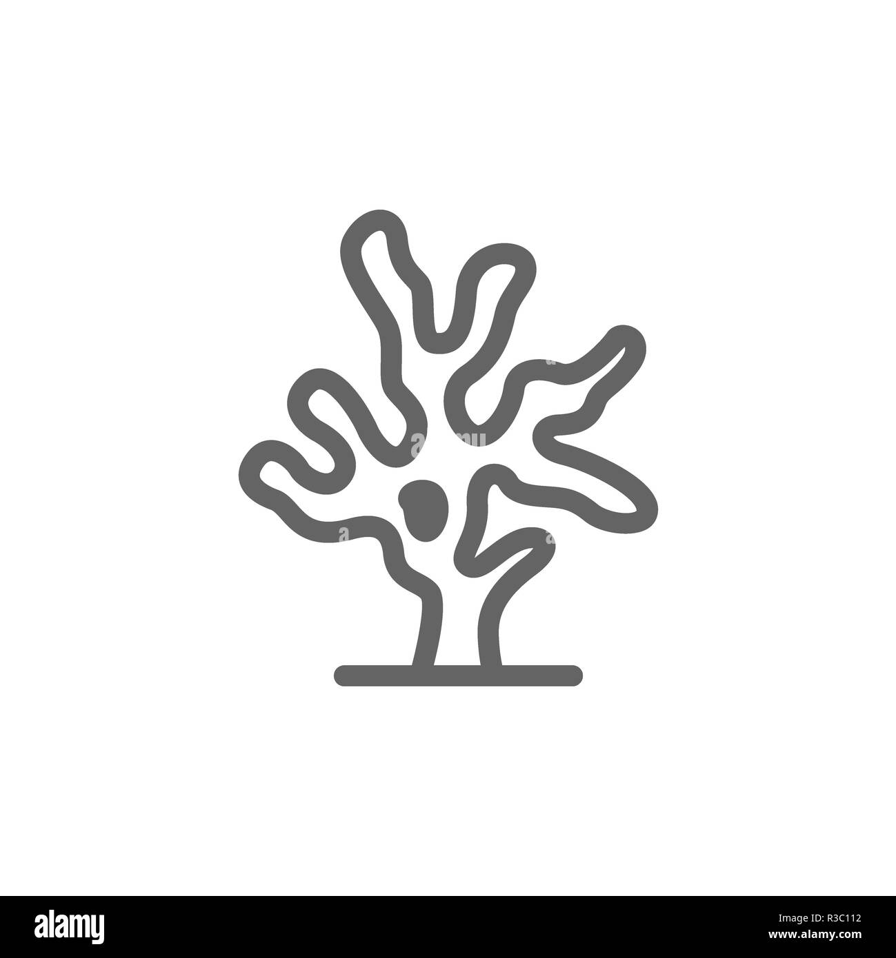 L'icône de la ligne corail simple. Signe et symbole illustration design. Isolé sur fond blanc Banque D'Images