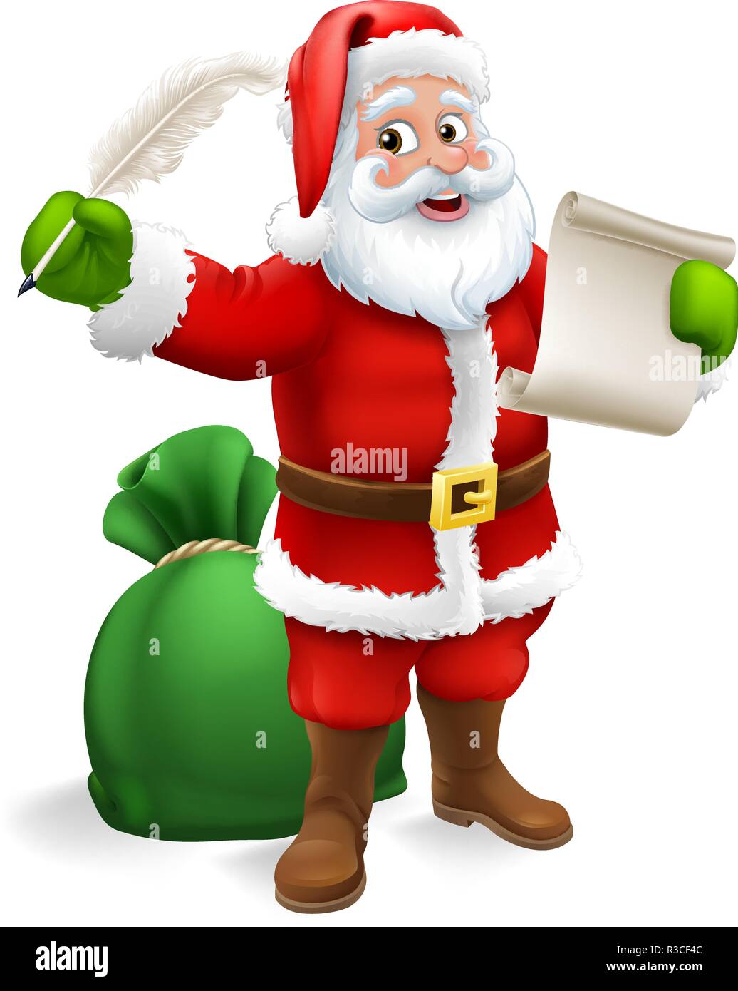 Père Noël Cadeau de Noël Dessin Animé Liste de contrôle Image Vectorielle  Stock - Alamy