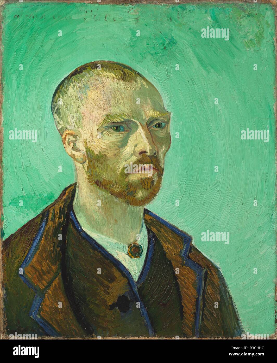 Self Portrait (dédié à Paul Gauguin). Date/Période : Arles, septembre 1888. La peinture. Huile sur toile. Hauteur : 61,5 cm (24.2 in) ; Largeur : 50,3 cm (19.8 in). Auteur : Vincent VAN GOGH. VAN GOGH, VINCENT. Banque D'Images