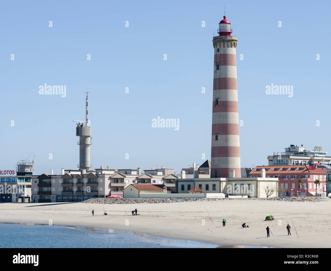 Village côtier Barra, banlieue de Aveiro. En raison des nombreux satellite Aveiro est appelée la Venise du Portugal. Banque D'Images