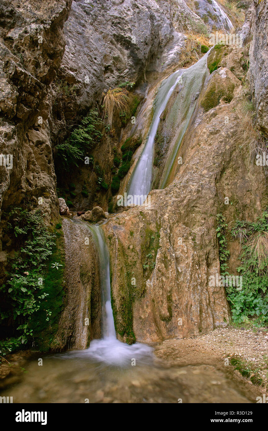 Cascade de l'Hueta, Parc Naturel des Sierras de Cazorla, Segura et Las Villas Jaen province, région d'Andalousie, Espagne, Europe Banque D'Images