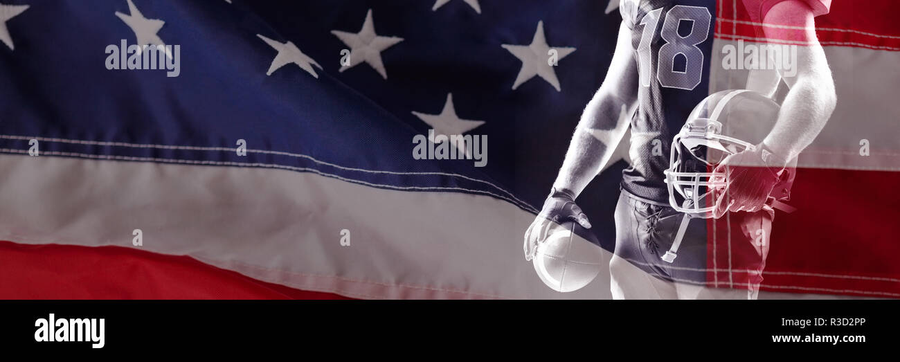 Image composite de close-up de rouge et blanc drapeau américain Banque D'Images