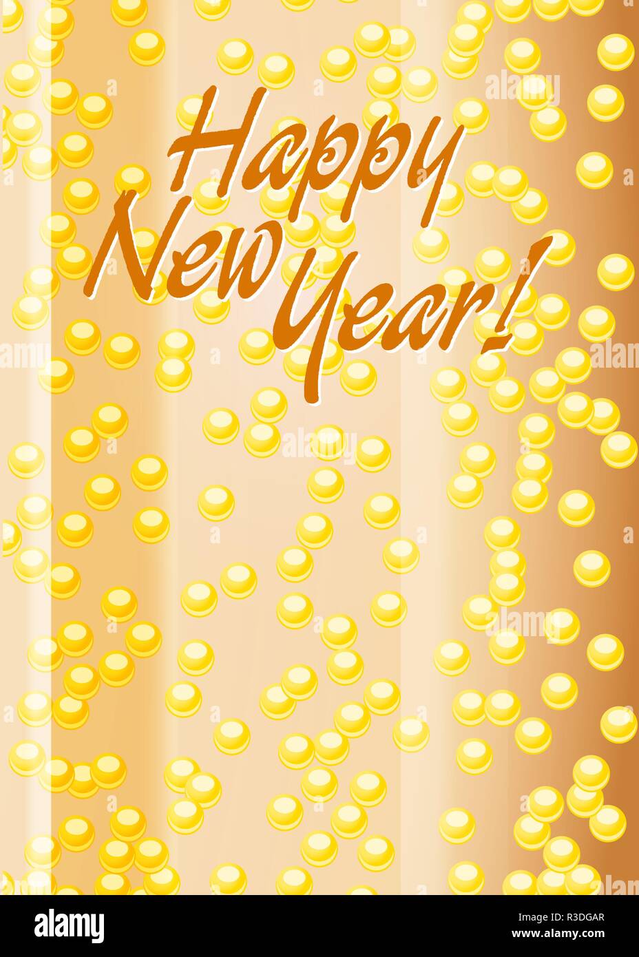 Bonne Année ! Sur bulles de mousseux Champagne français frais Illustration de Vecteur