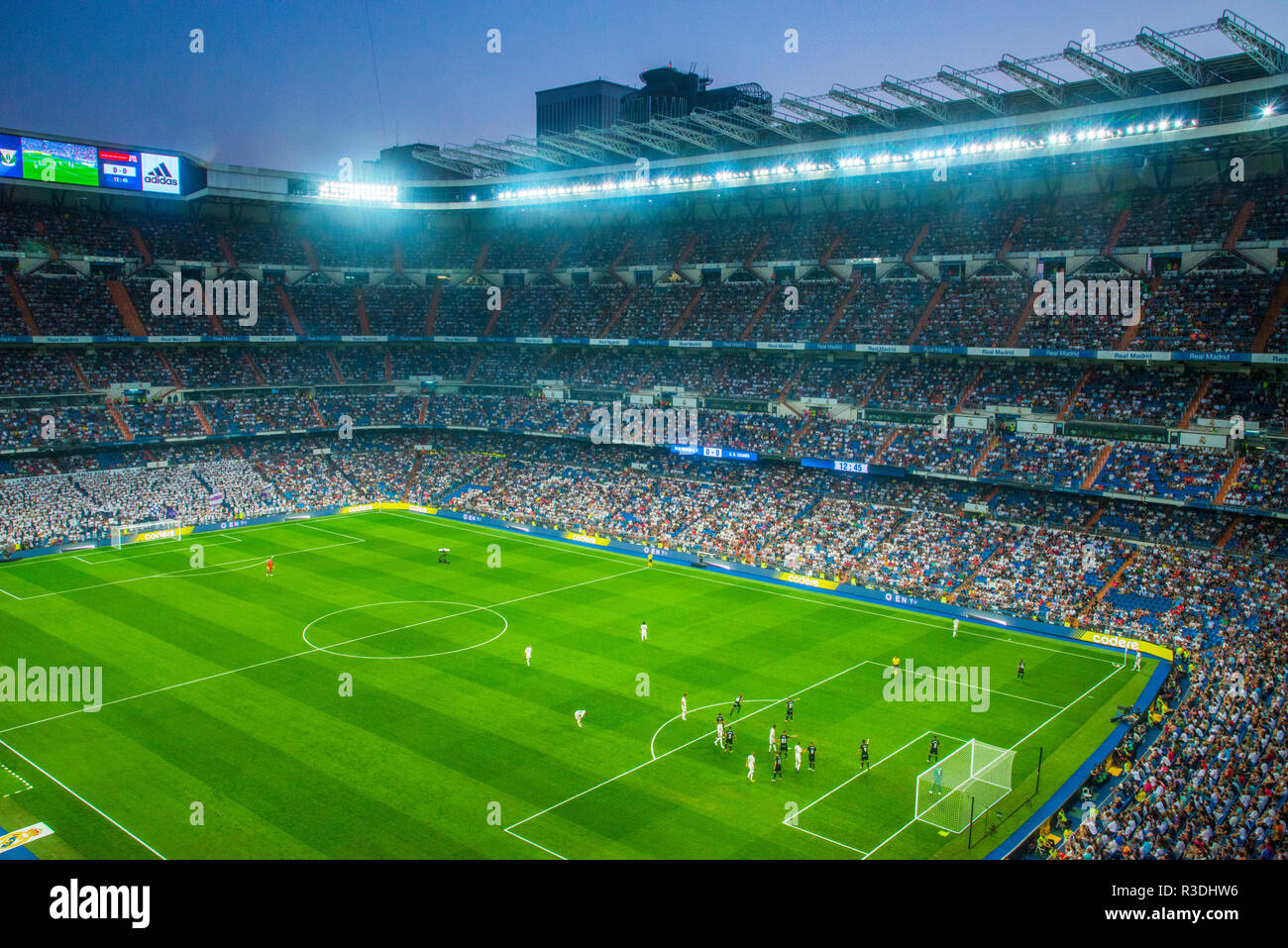 Match de football. Santiago Bernabeu, Madrid, Espagne. Banque D'Images