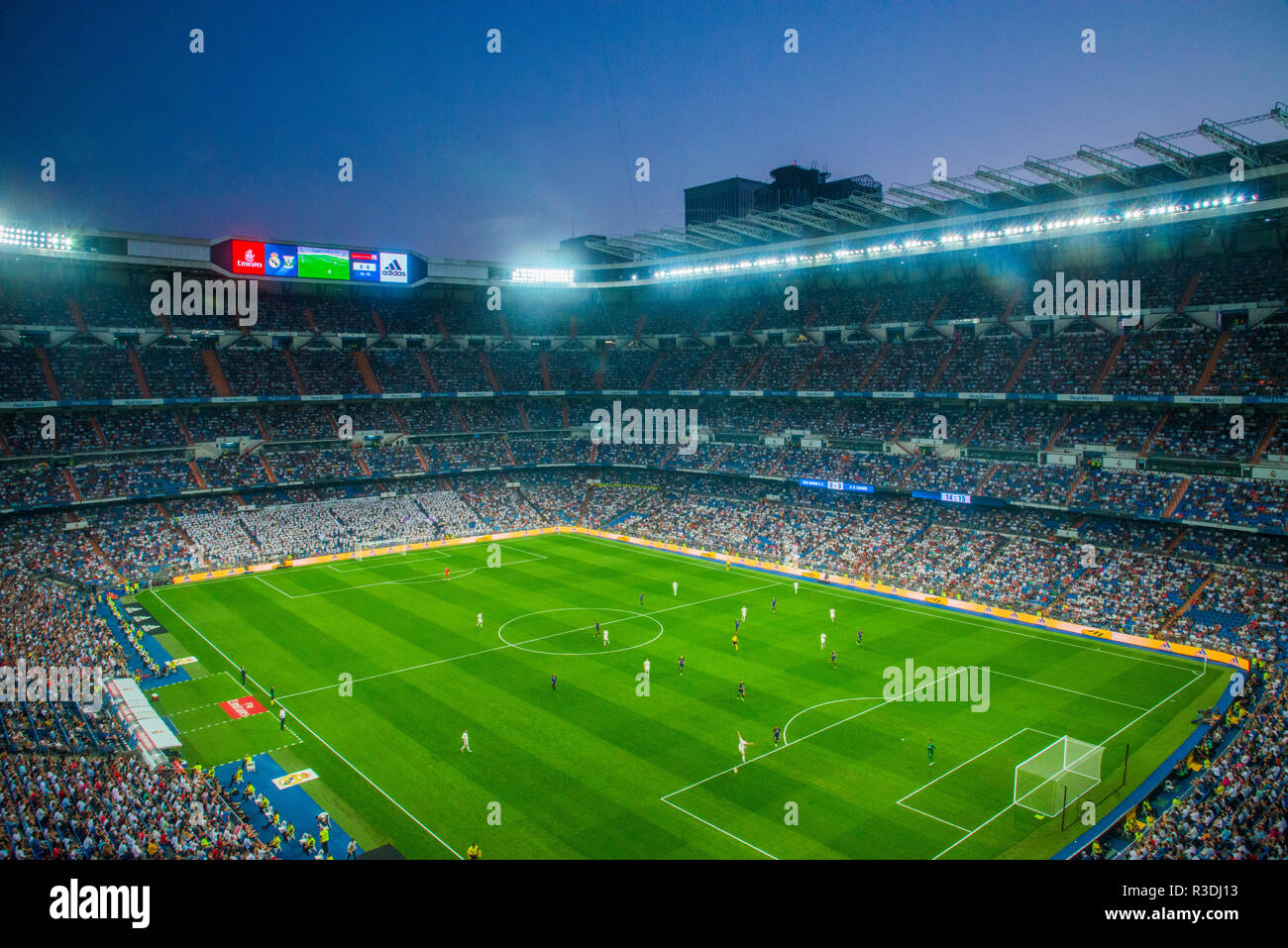 Match de football. Santiago Bernabeu, Madrid, Espagne. Banque D'Images
