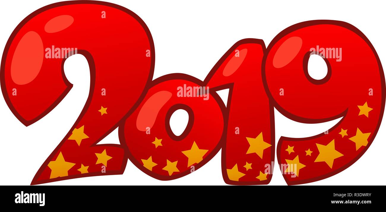 Bonne année 2019 l'élément de conception. Illustration de Vecteur