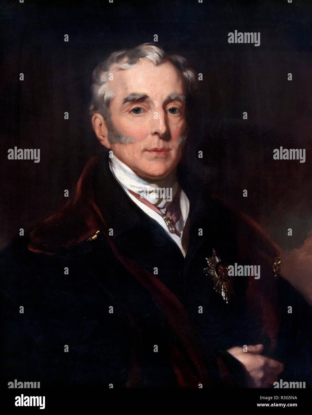 Duc de Wellington, portrait par John Lucas, huile sur toile, 1839. Banque D'Images