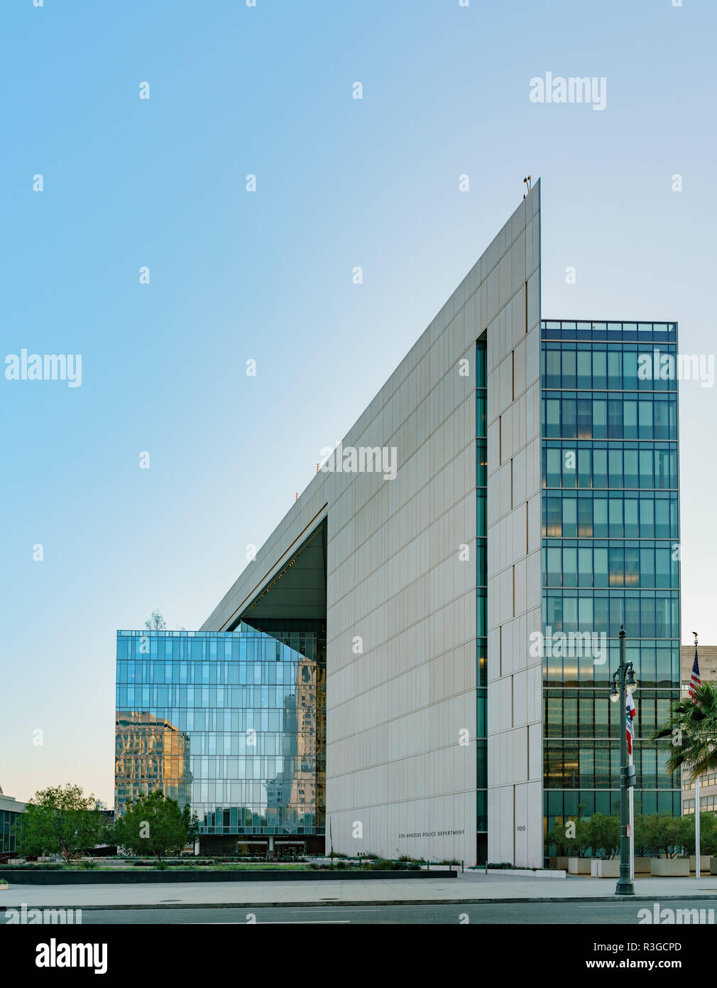 Los Angeles, 2 août : Vue extérieure de l'Administration centrale du ministère de la police de Los Angeles le 2 août 2018 à Los Angeles Banque D'Images