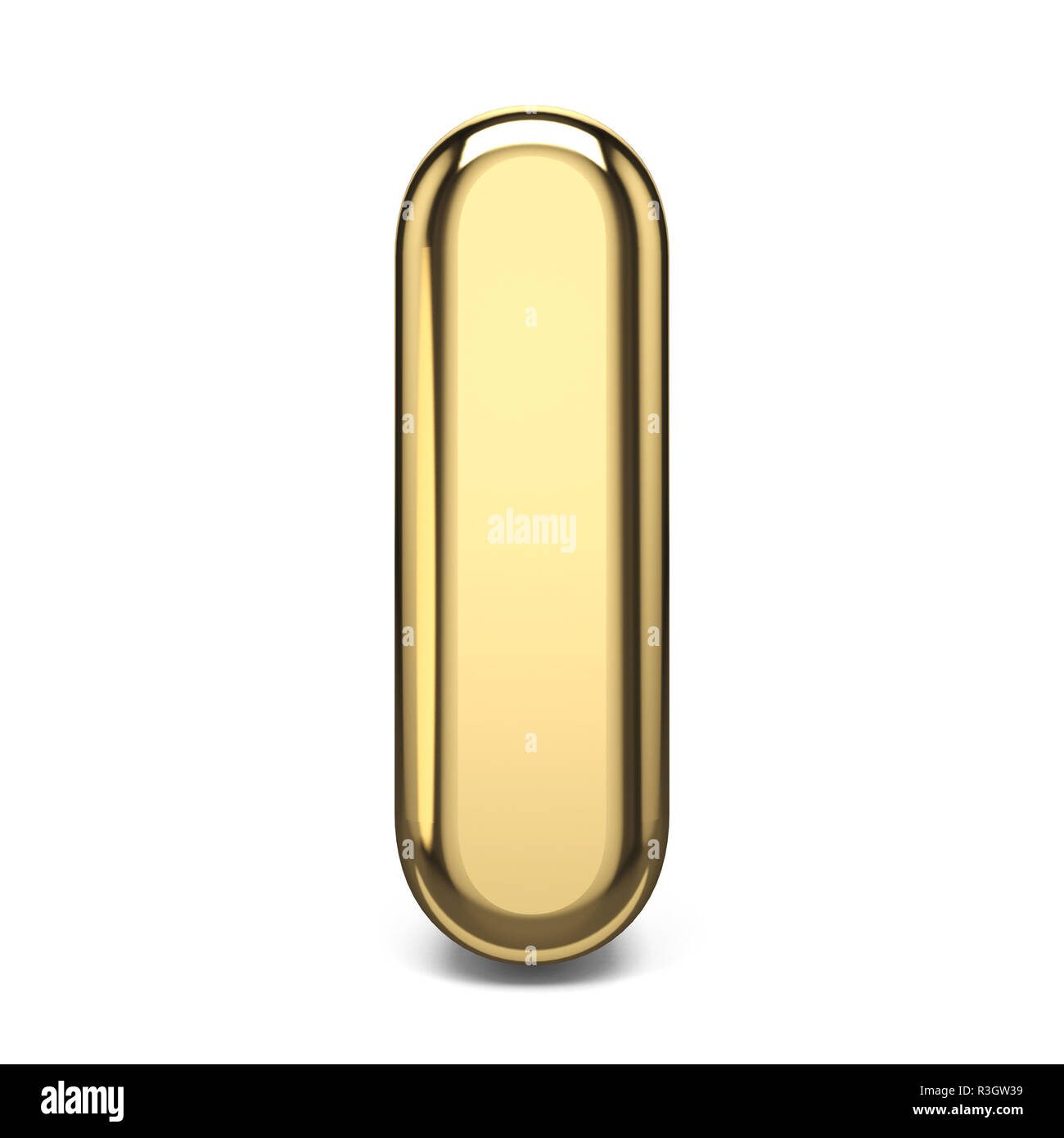 Police lettre d'or je rendre 3D illustration isolé sur fond blanc Banque D'Images