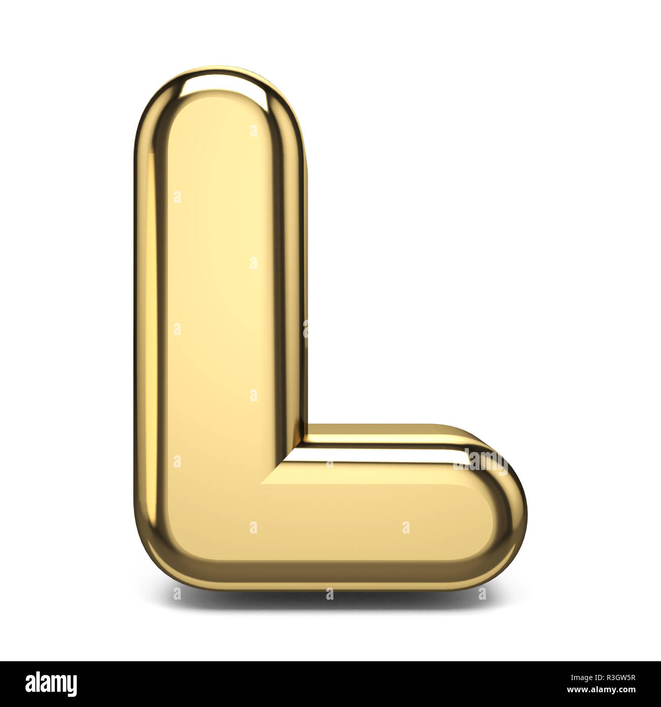 Police lettre d'or L'illustration 3D render isolé sur fond blanc Banque D'Images