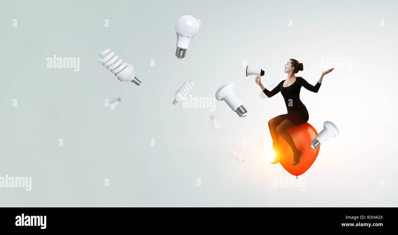 Jeune femme mime. Technique mixte Banque D'Images