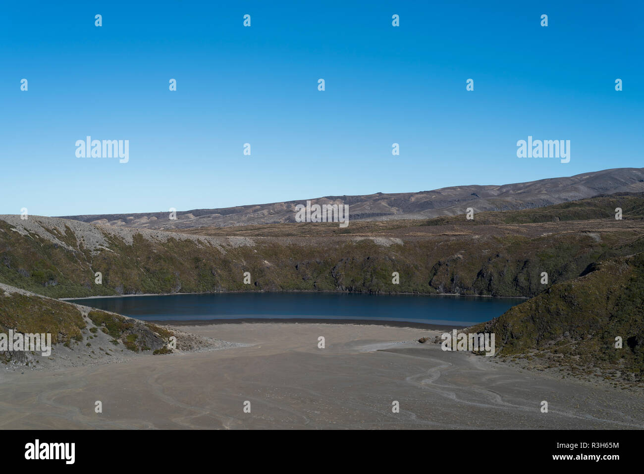 Parc National de Tongariro, en Nouvelle-Zélande. Lac Tama inférieur Banque D'Images