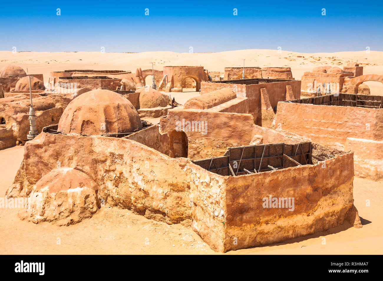 Les maisons à partir de la planète tatouine - film star wars set,nefta Tunisie. Banque D'Images