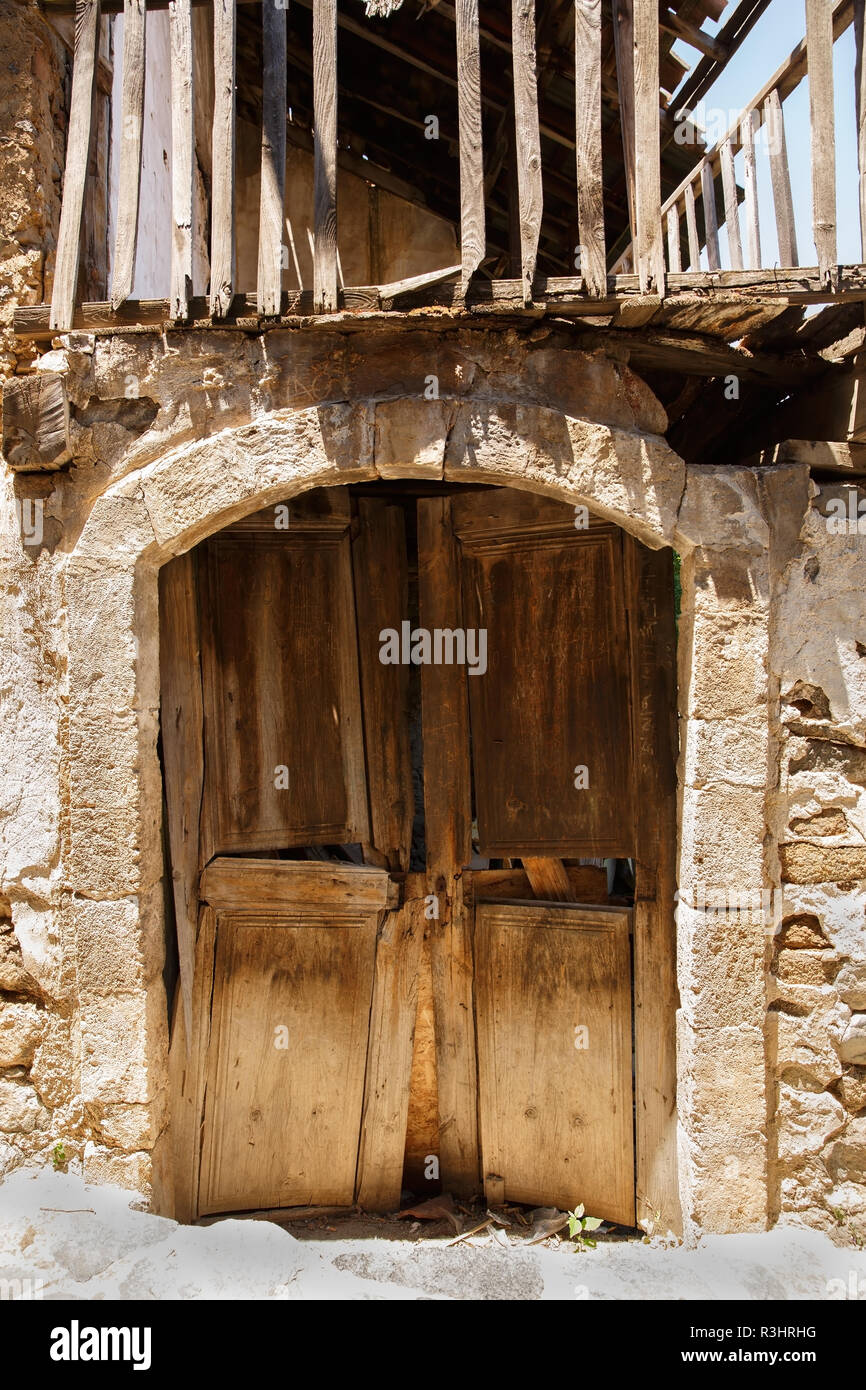 Maison ancienne dans village de Kakopetria, Chypre. Banque D'Images