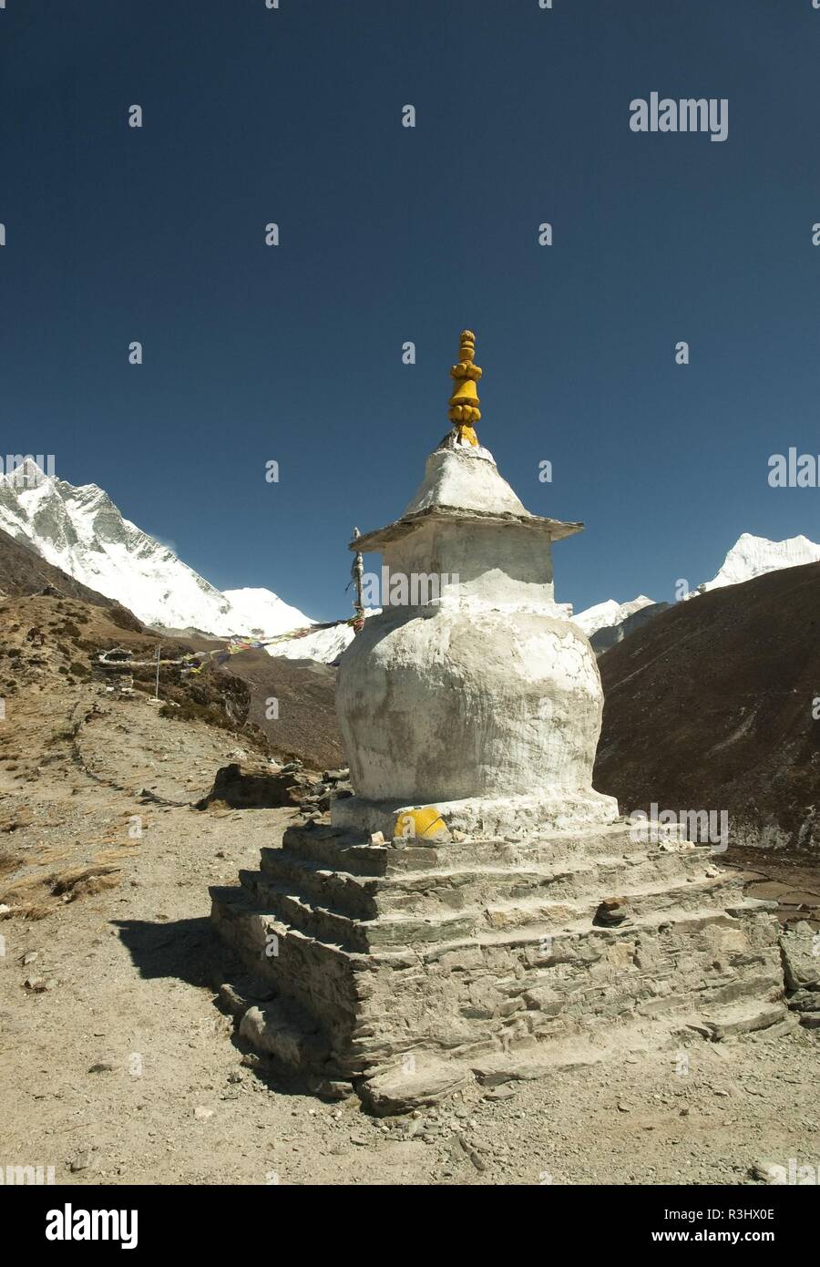 Stupa dans l'himalaya - solo khumbu, Népal Banque D'Images