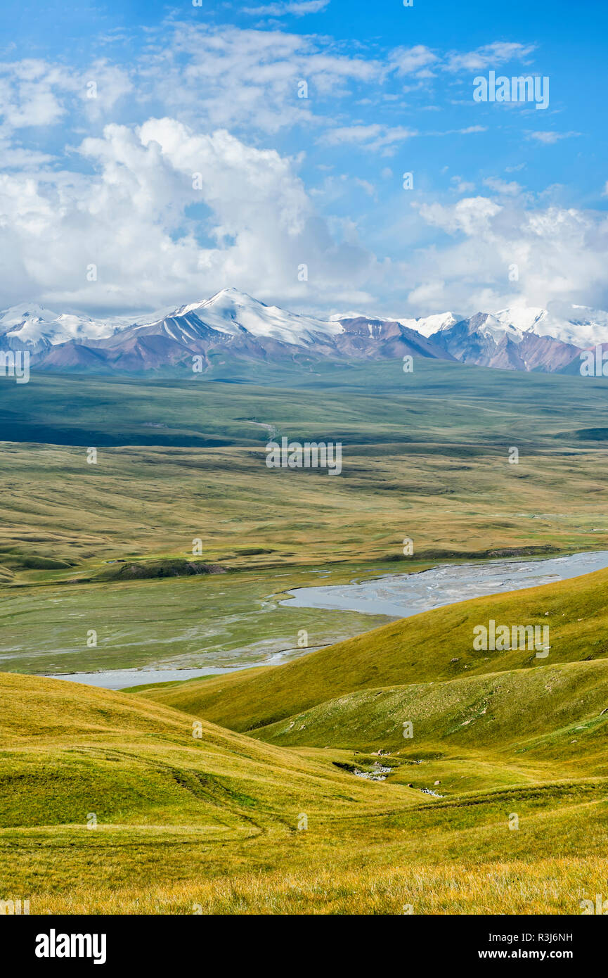 Sary Jaz valley, région de l'Issyk Kul, Kirghizistan Banque D'Images