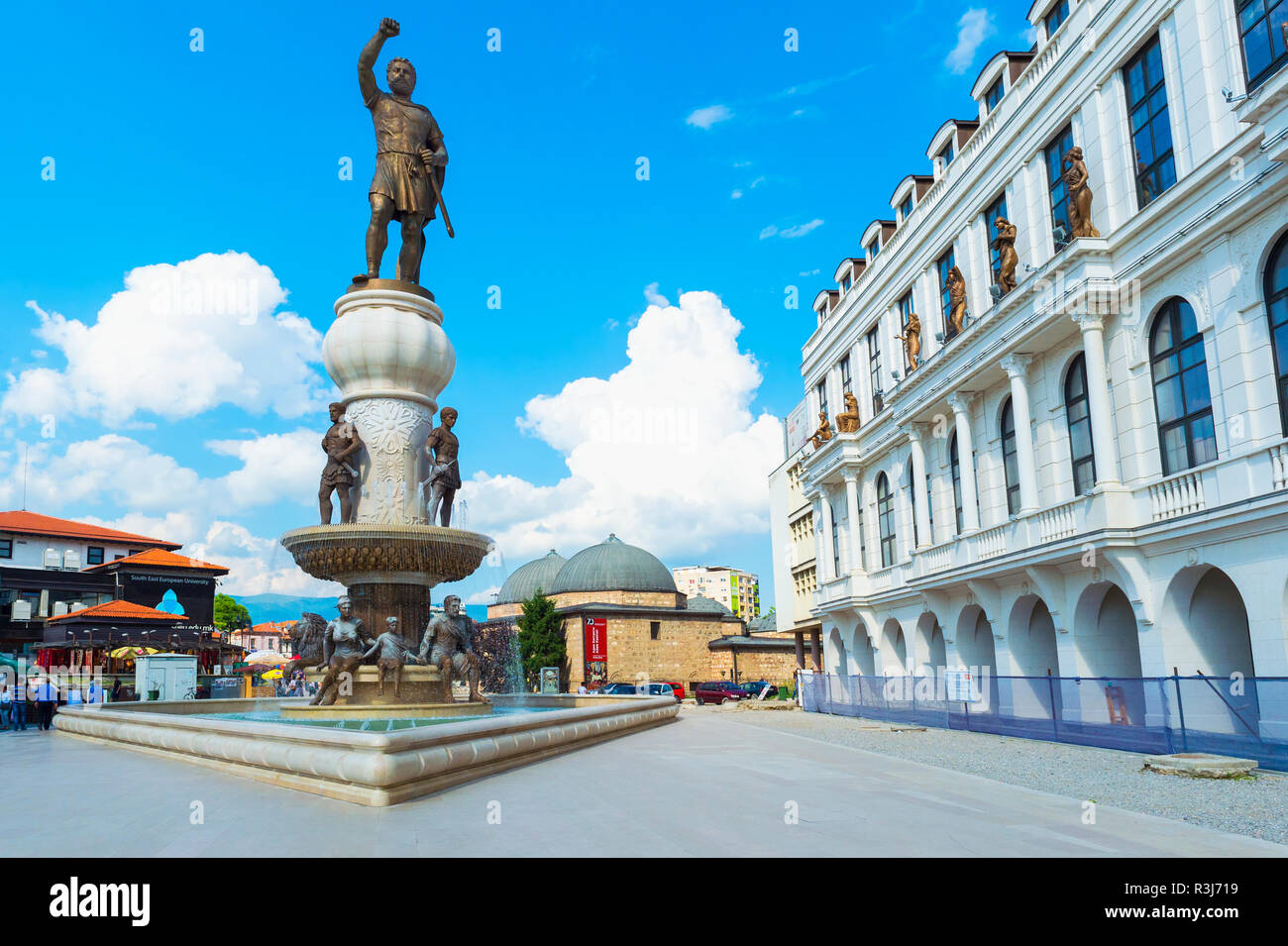Philippe II de Macédoine, statue et fontaine, Skopje, Macédoine Banque D'Images