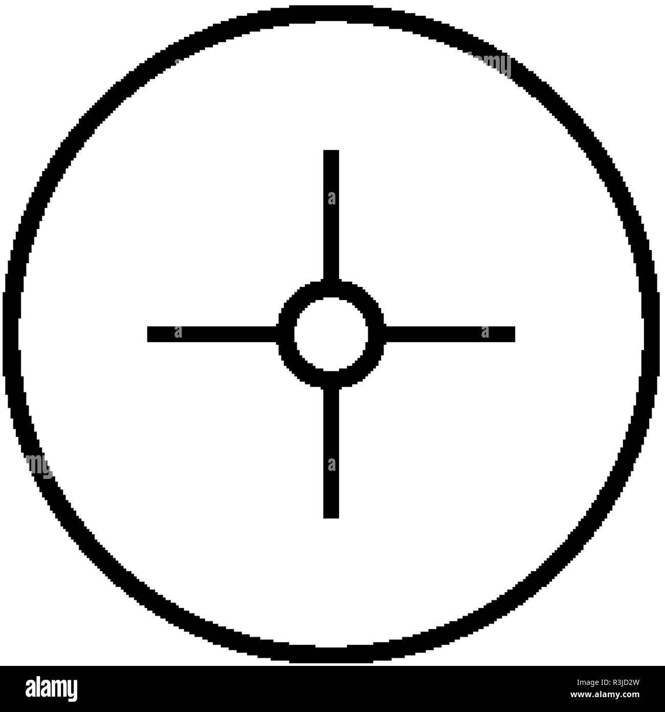 Champ d'application de tireurs d'un réticule fine icon set. Fusil isolé ...