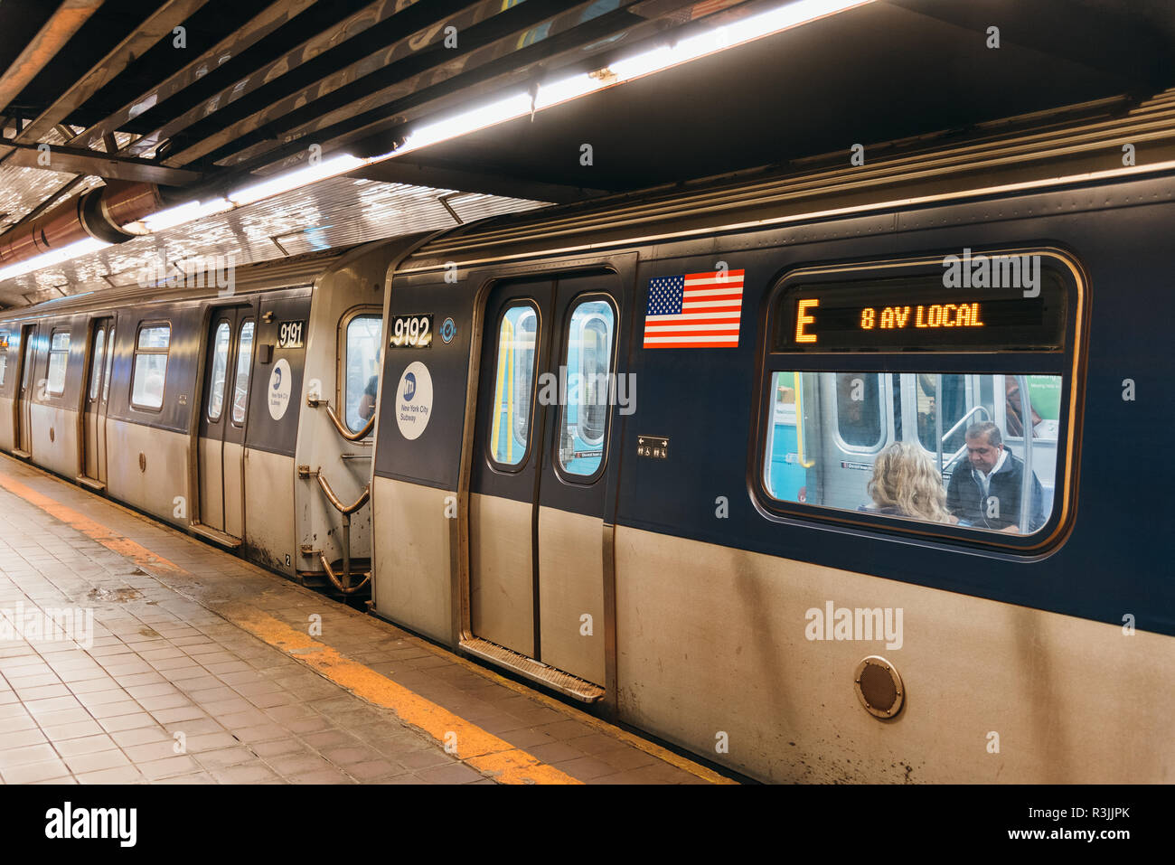 La ville de New York, USA - 24 juin 2018 : la ligne E à New York City Subway Banque D'Images