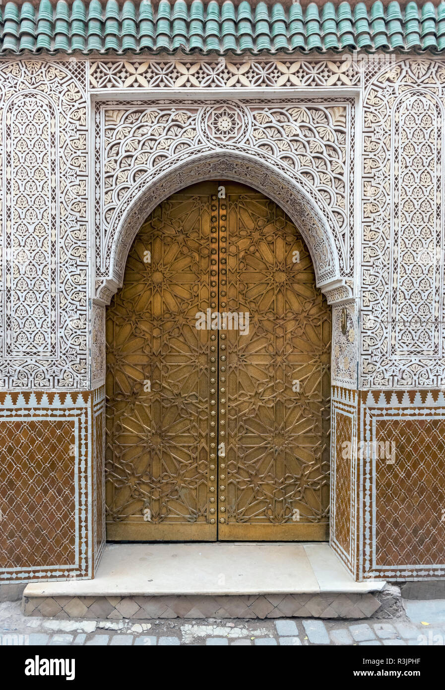 Porte ouvragée, Marrakech (Marrakech, Maroc) Banque D'Images