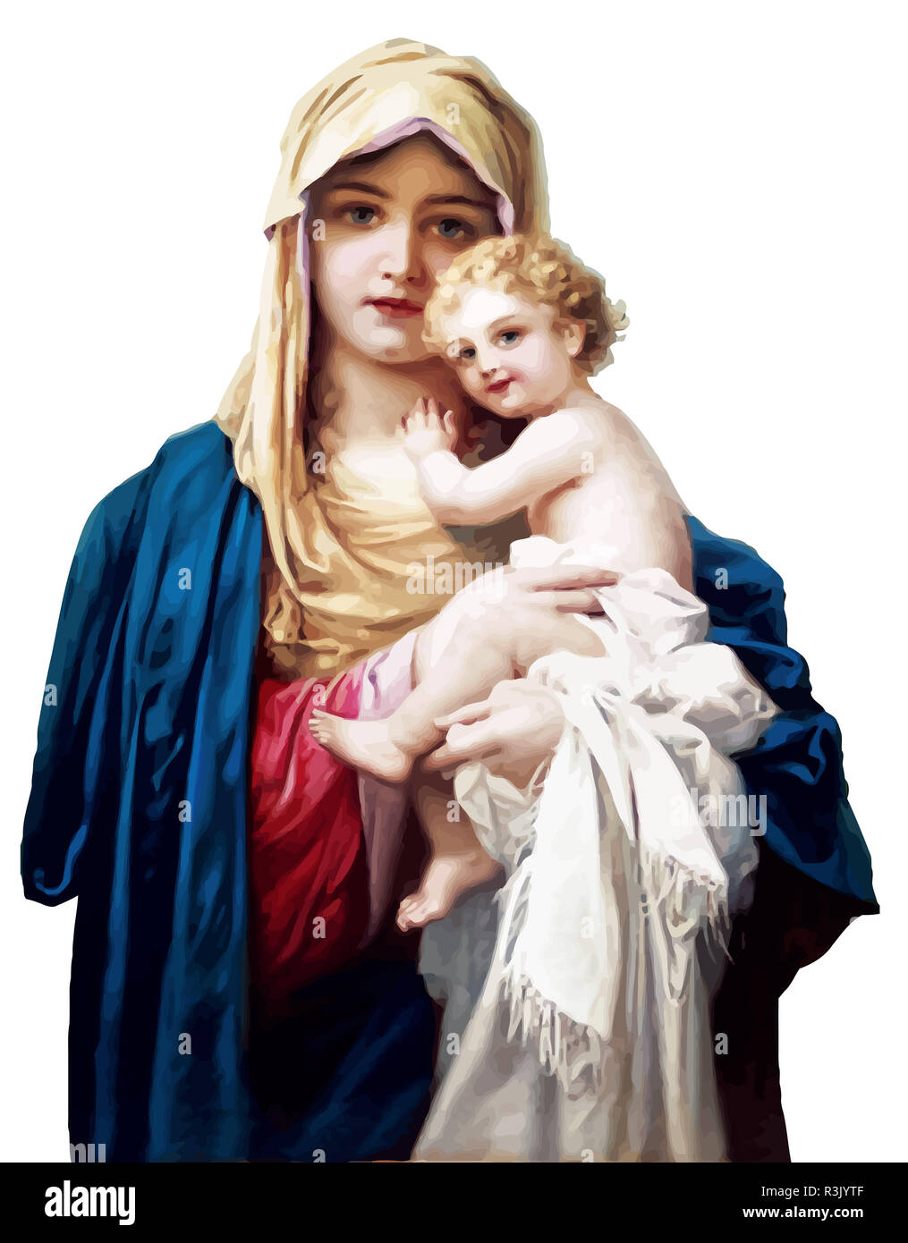 Marie mère de l'enfant eleusa madonna congrégation sacrés cœurs Jésus illustration Banque D'Images