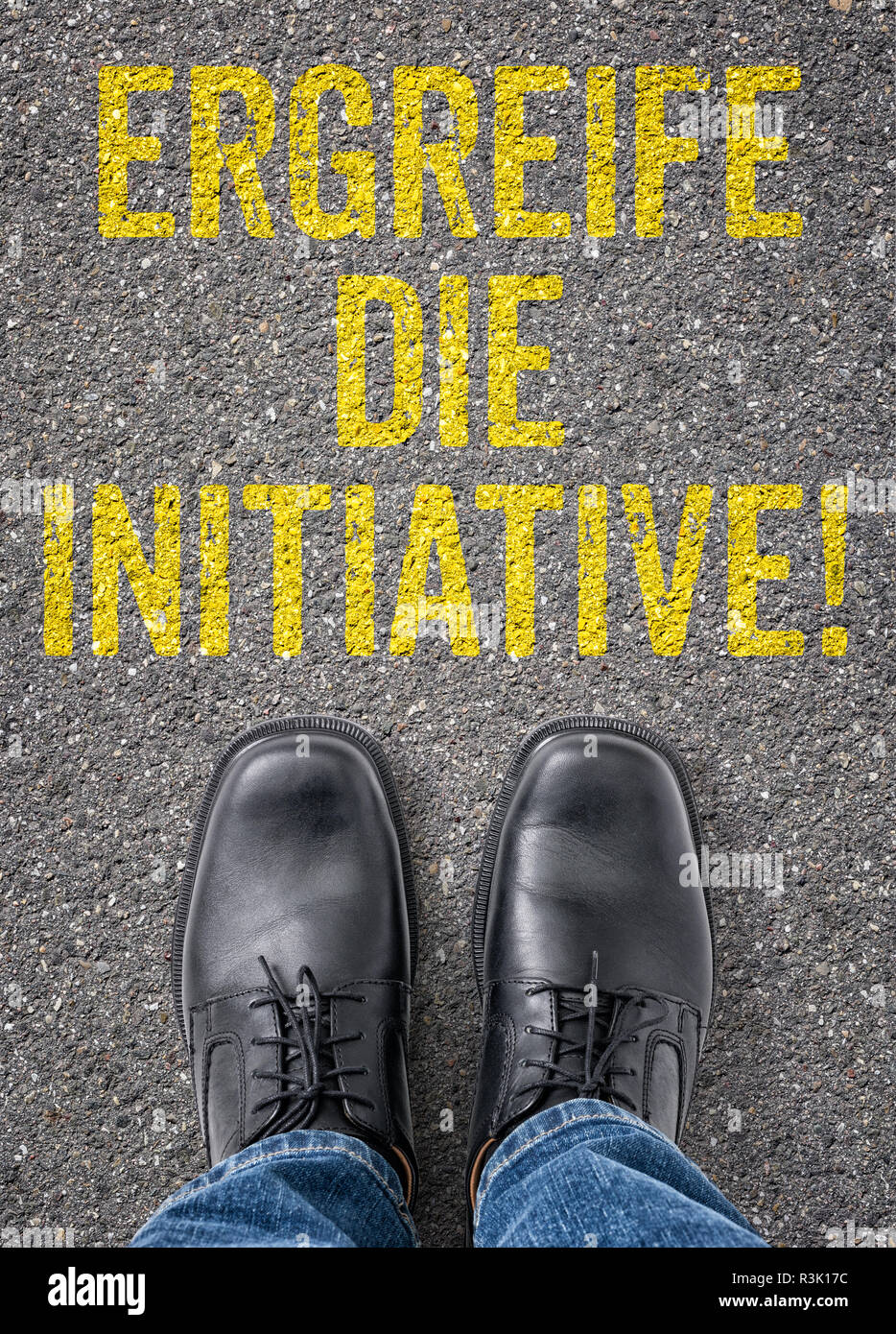 Texte sur le fond - prendre l'initiative Banque D'Images