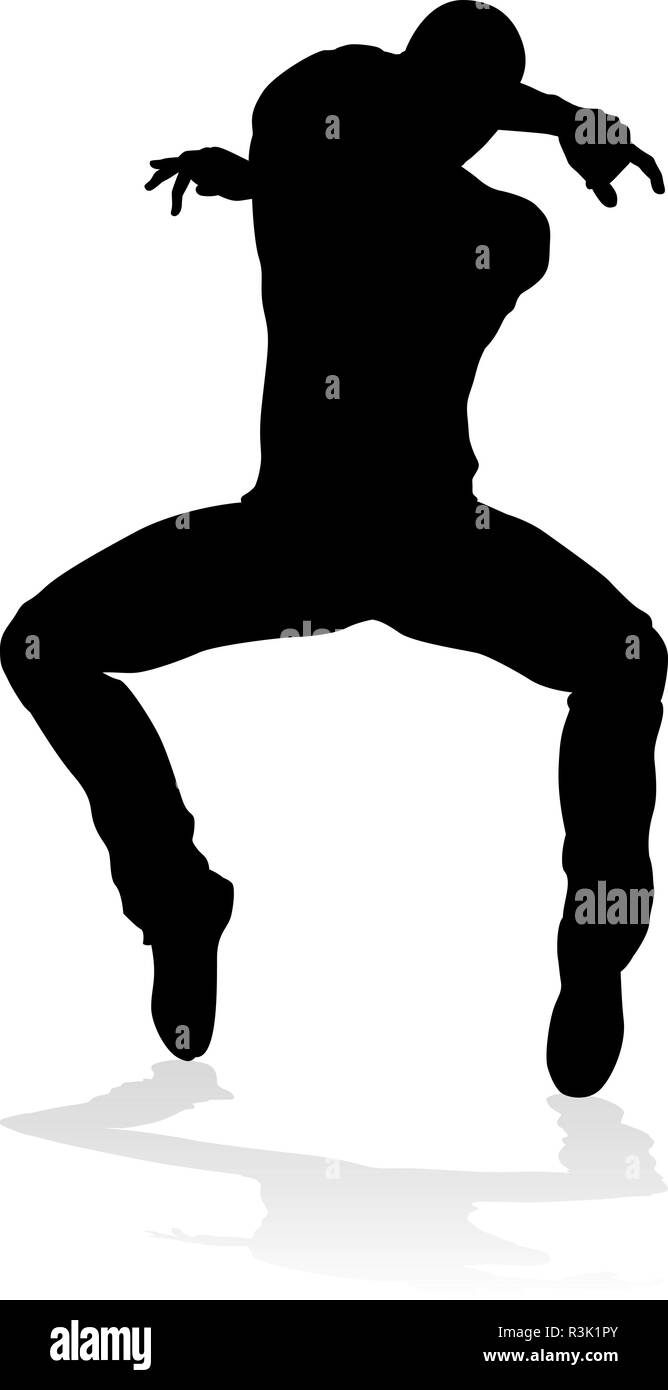 Street Dance Dancer Silhouette Illustration de Vecteur