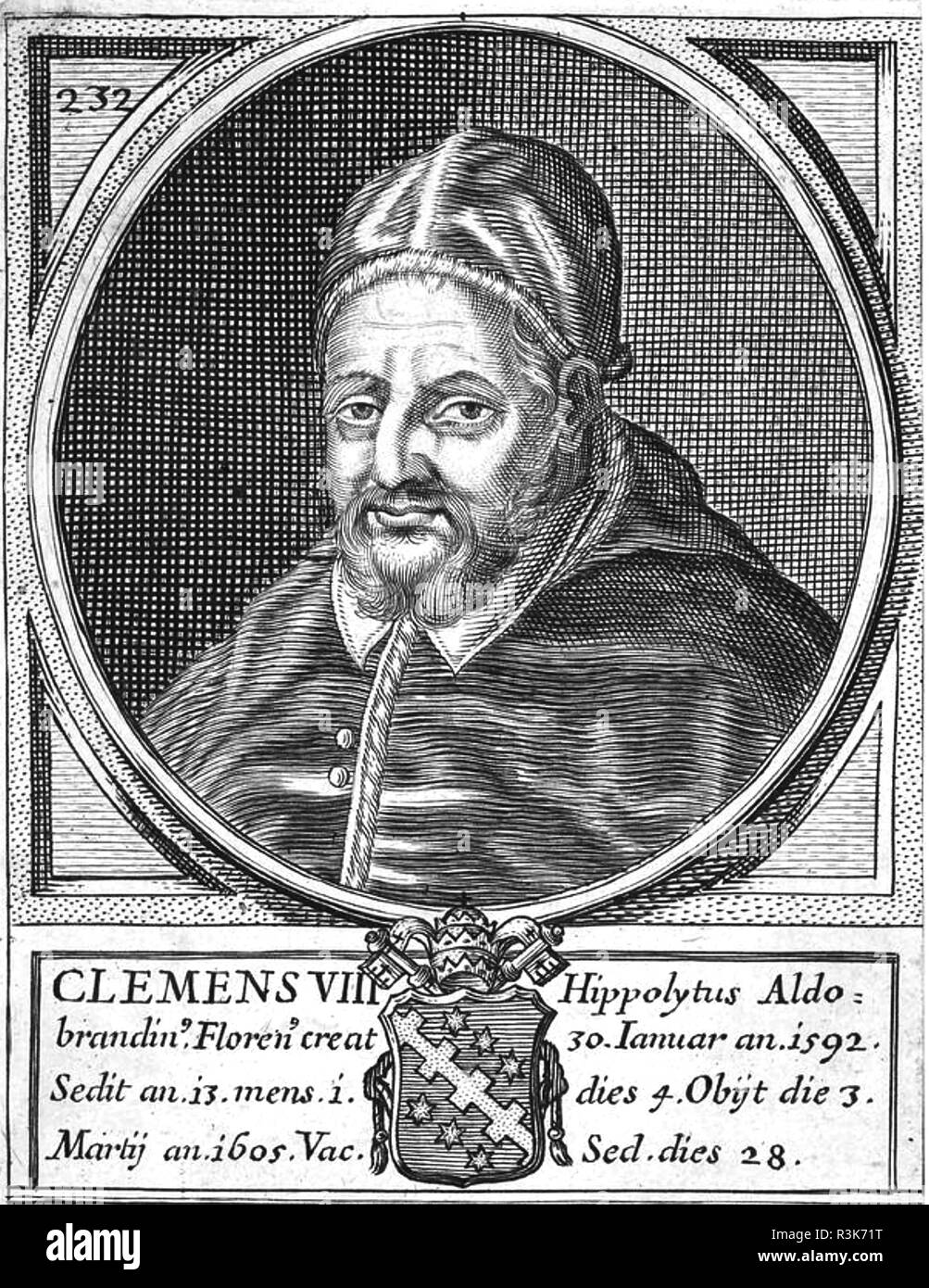 Le pape Clément III (1130-1191) Né Paulino Scolari Banque D'Images
