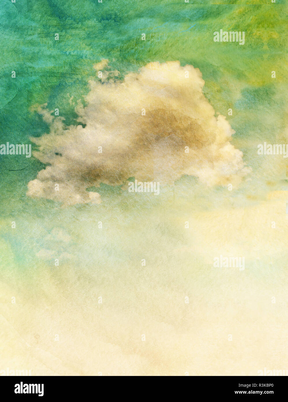 Des nuages à l'aquarelle de texture. Modèle Grunge Banque D'Images