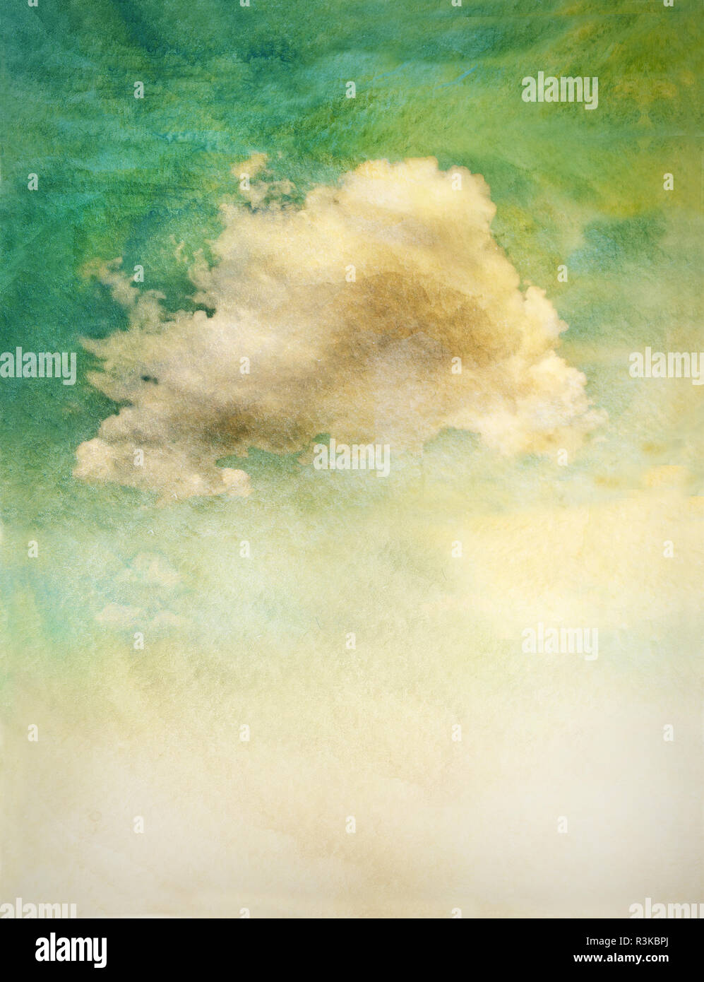 Des nuages à l'aquarelle de texture. Modèle Grunge Banque D'Images