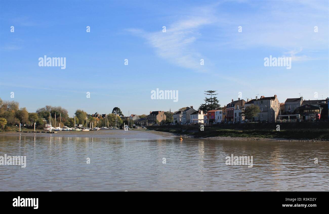 Trentemoult village de pêcheurs, près de la ville de Nantes, Loire-Atlantique, France Banque D'Images