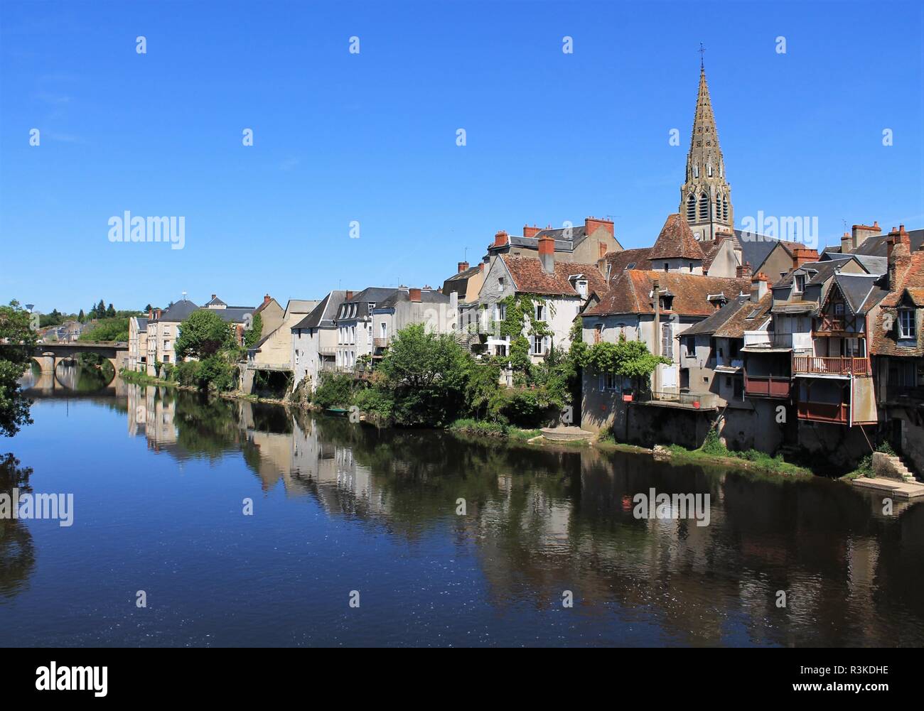 Centre historique de la ville d'Argenton sur Creuse appelée la Venise du Berry, Berry - Indre, France Banque D'Images