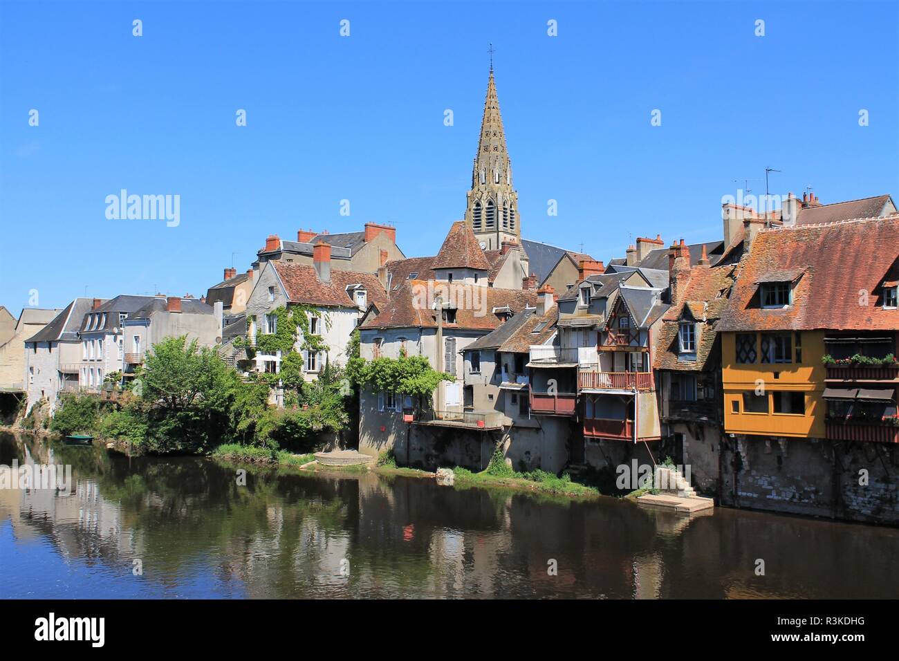 Centre historique de la ville d'Argenton sur Creuse appelée la Venise du Berry, Berry - Indre, France Banque D'Images