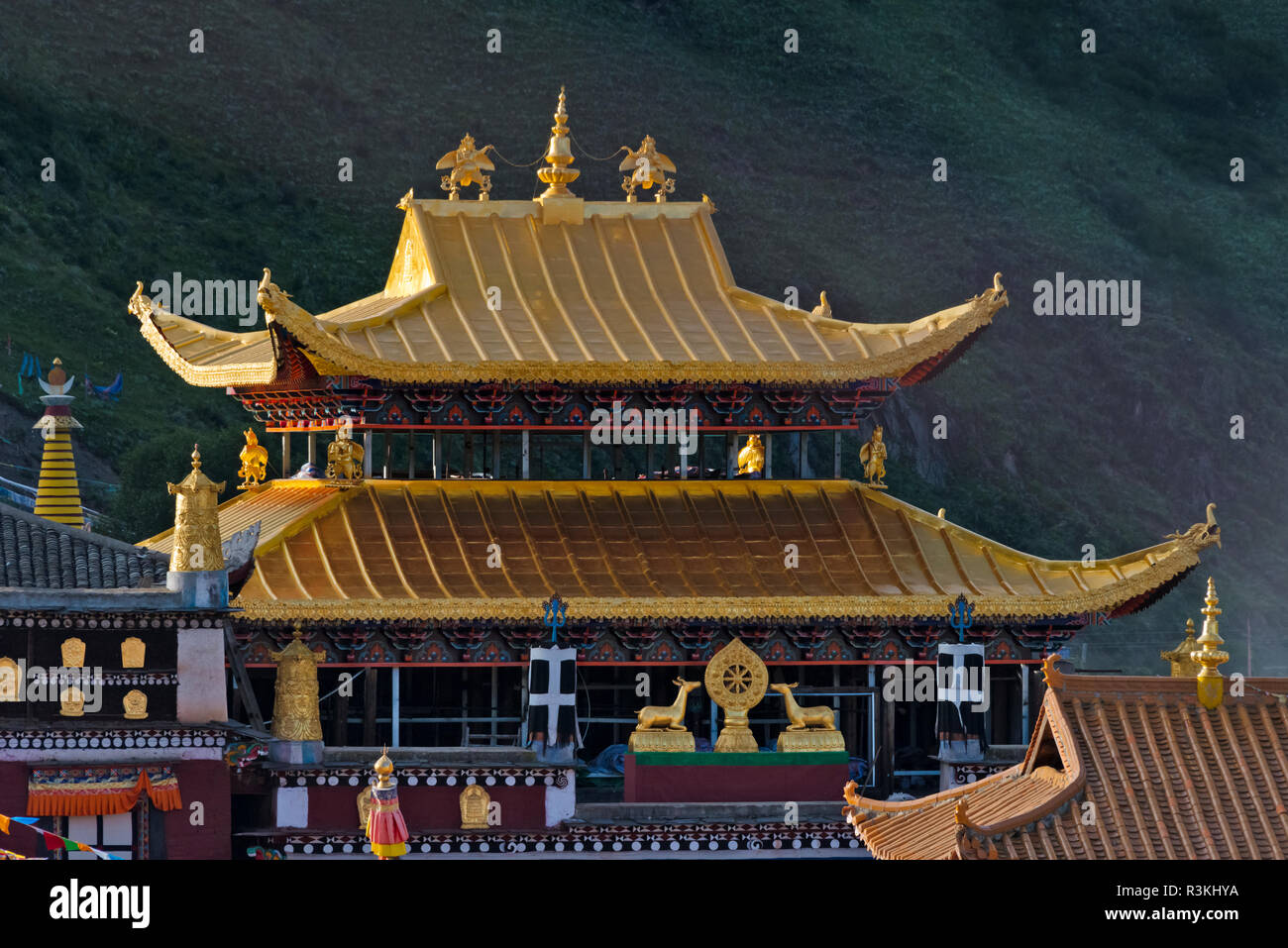 Monastère de Tagong, Tagong, l'ouest du Sichuan, Chine Banque D'Images