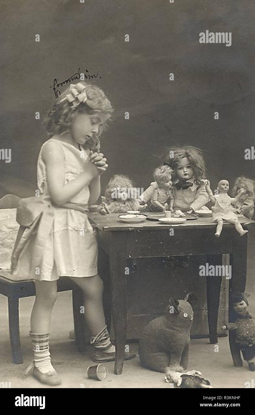 Vintage victorian enfants image artistique Banque D'Images