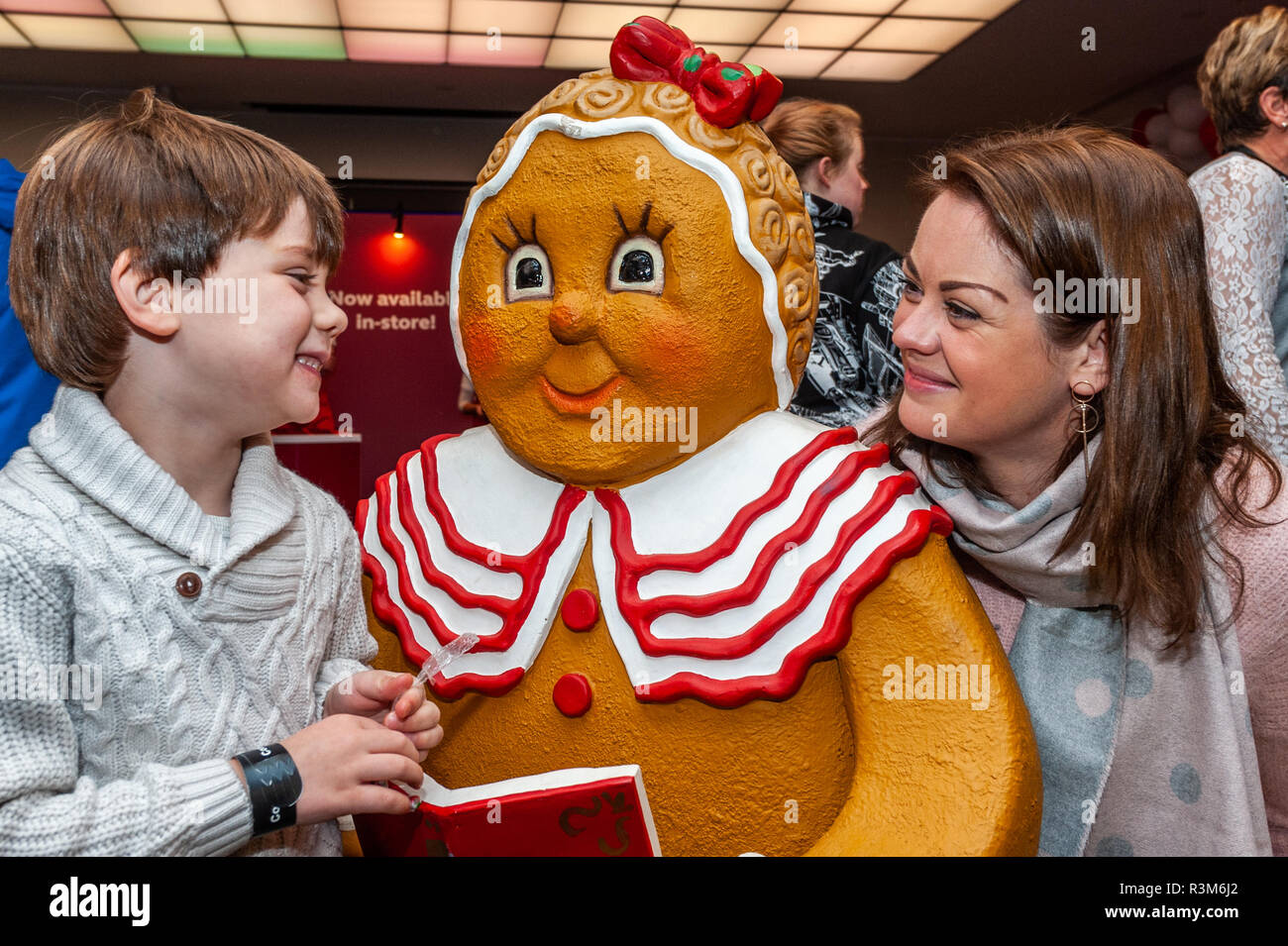 Cork, Irlande. 24 Nov, 2018. Cinq ans Ryan McDonnell avec sa maman SInead, tous deux de Wilton, à l'exposition. Credit : Andy Gibson/Alamy Live News. Banque D'Images