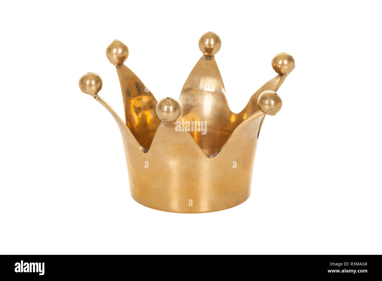 Golden Crown Royal isolé sur fond blanc Banque D'Images