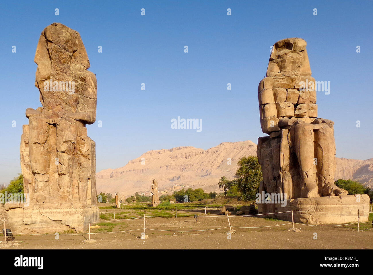 Colosses de Memnon. Louxor, Egypte Banque D'Images