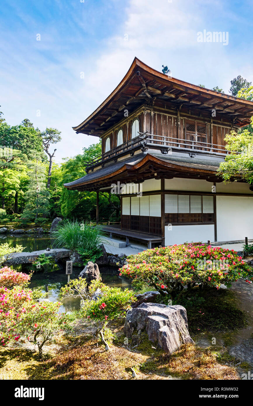 Kyoto, Japon. Ginkaku-ji, Temple du pavillon d'argent ou Jisho-ji Banque D'Images