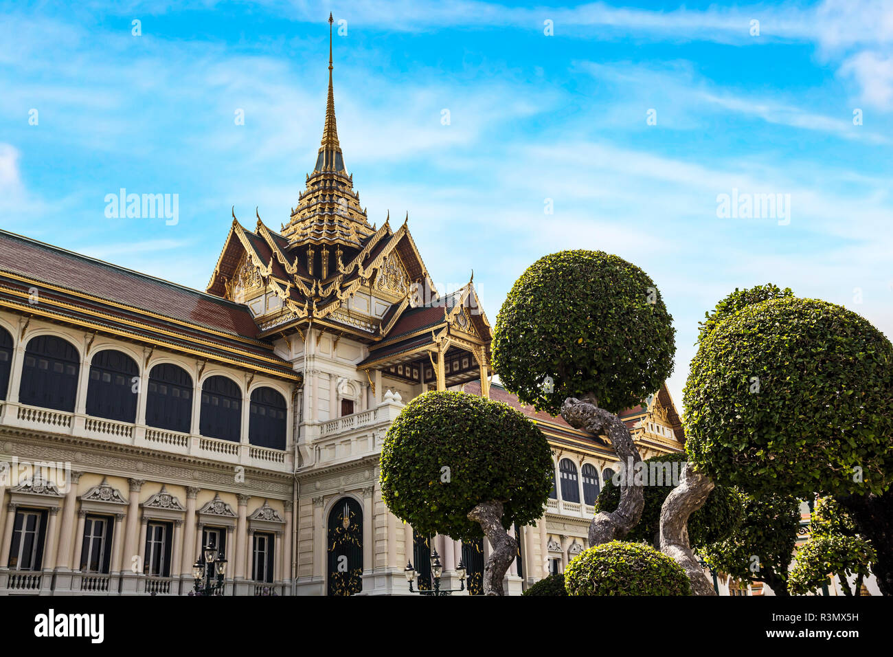 Bangkok, Thaïlande. Le royal hall de réception, Hall, Chakri Mahaprasat Wat Phra Kaew, Grand Palais, le Temple du Bouddha d'Emeraude Banque D'Images