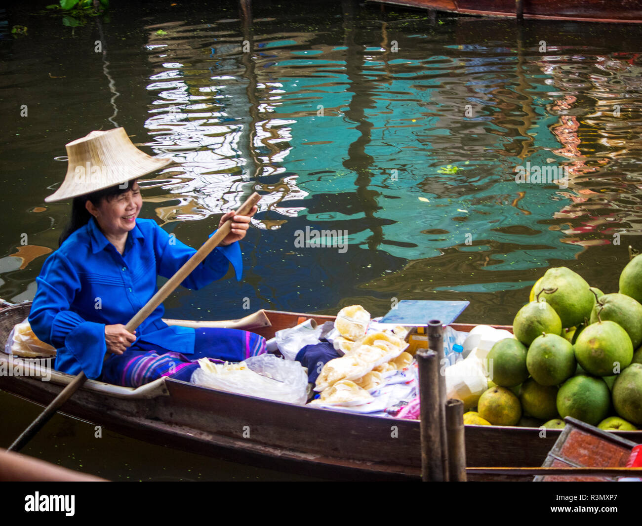 Thaïlande, Bangkok, Marché flottant de Damnoen Saduak Banque D'Images