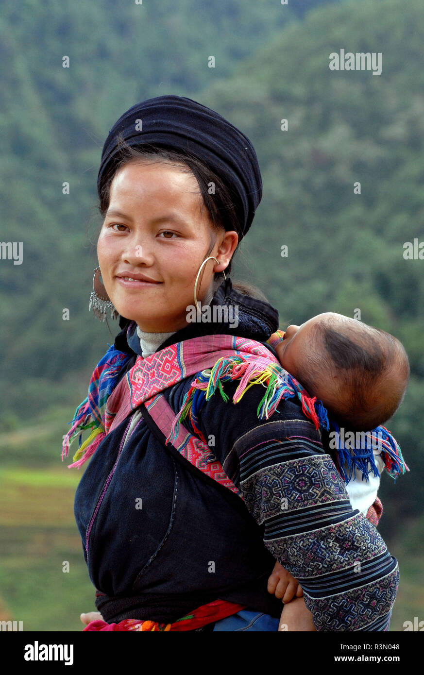 Hmong noir, SAPA, Vietnam du Nord Banque D'Images
