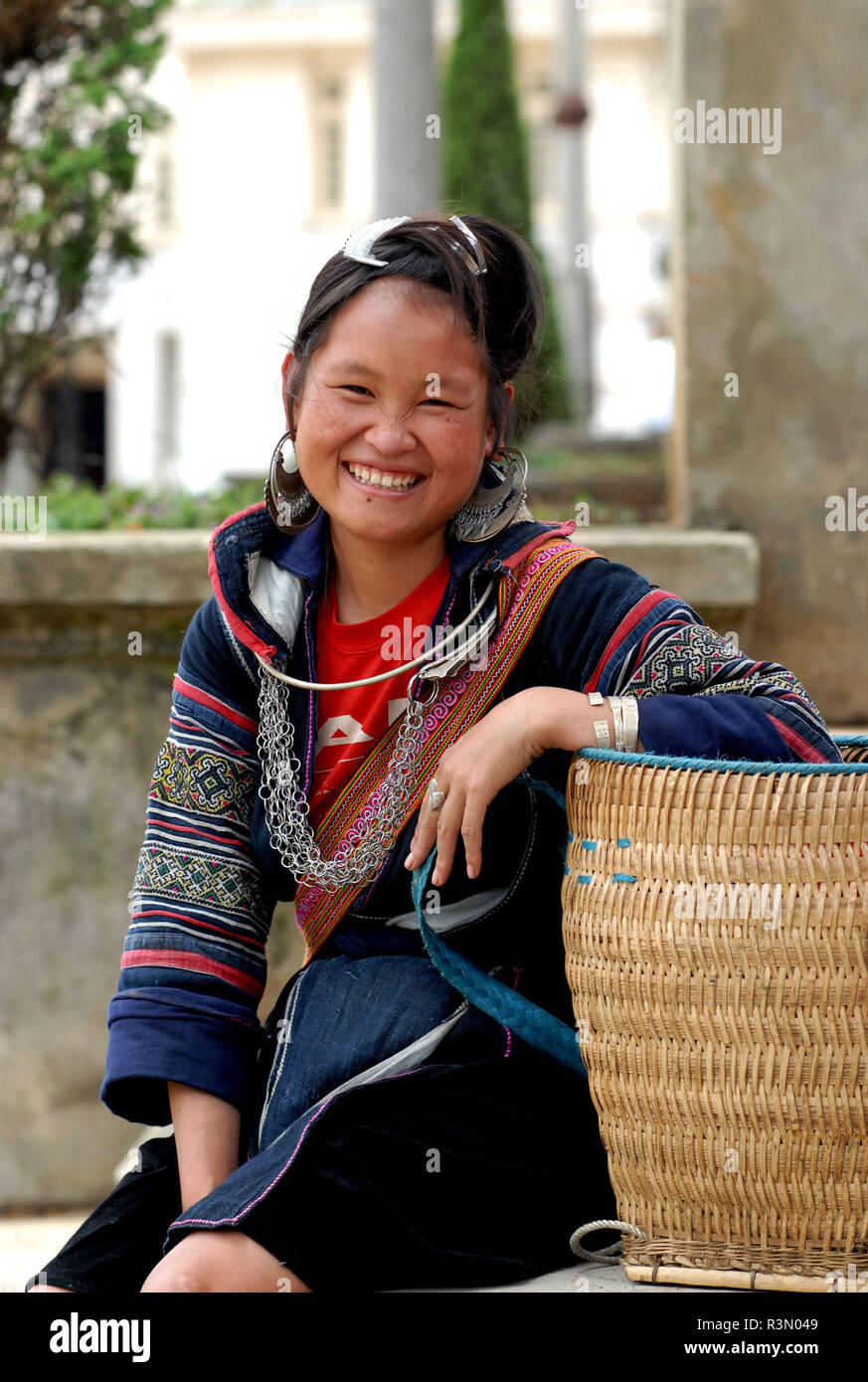 Jeune femme Hmong Vietnam Banque D'Images