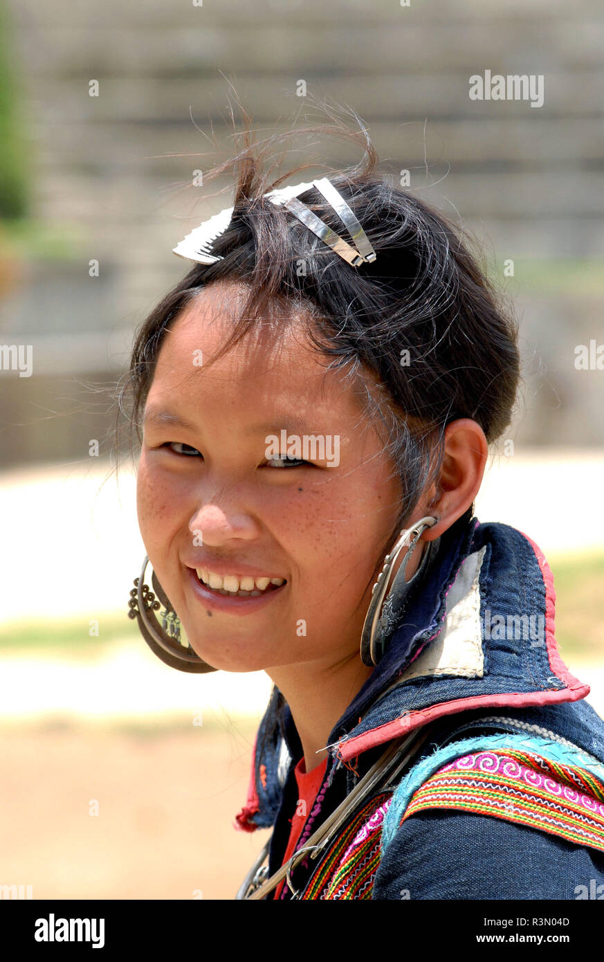 Jeune femme Hmong Vietnam Banque D'Images