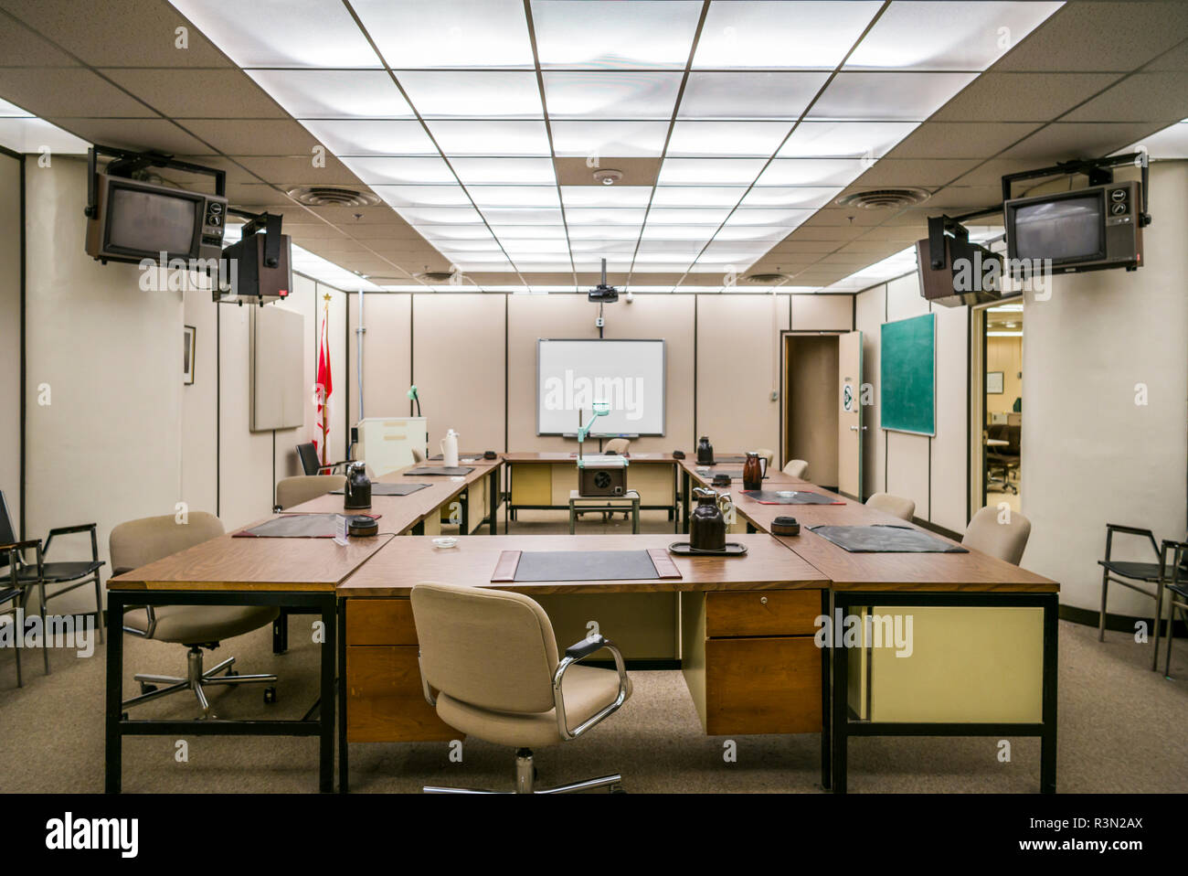 Le Canada, l'Ontario, la carpe, le Diefenbunker, Musée canadien de la guerre froide dans la salle de situation, bunker souterrain Banque D'Images