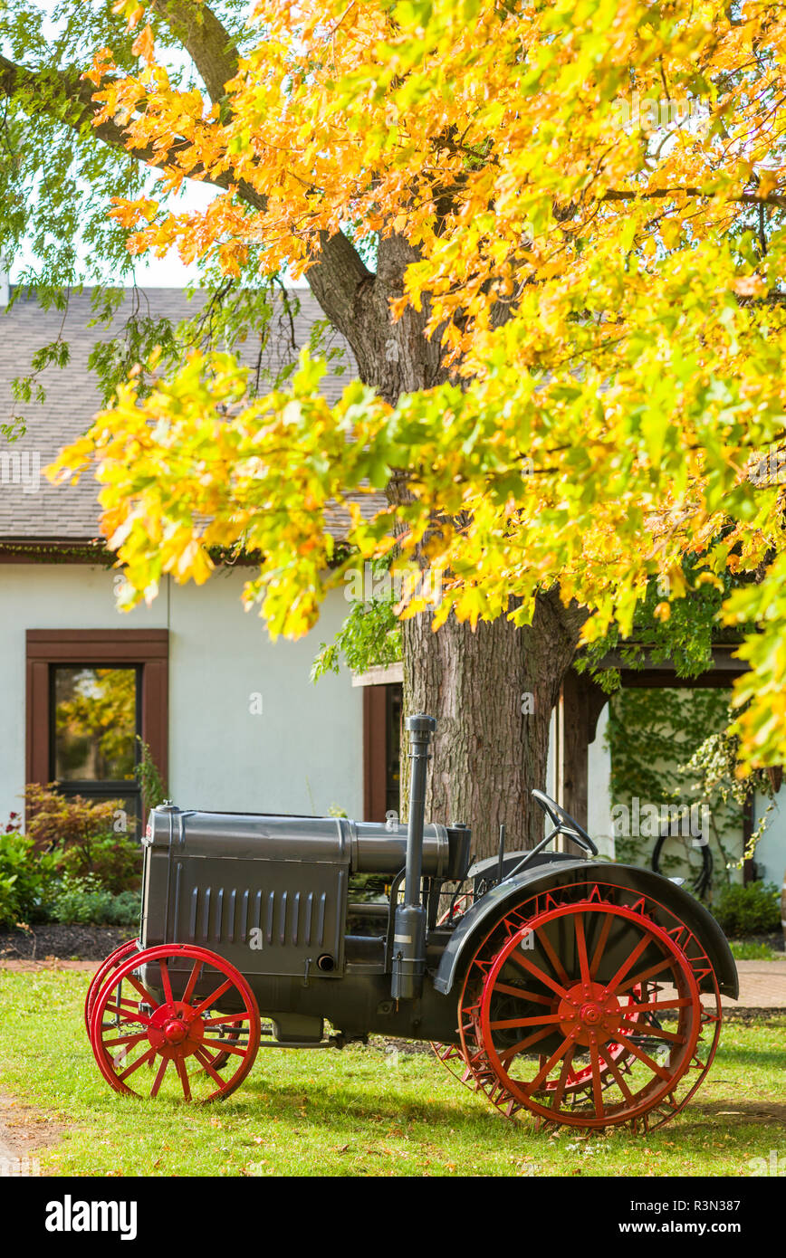 Le Canada, l'Ontario, Niagara on the Lake, Reif Estate Winery, tracteur Banque D'Images