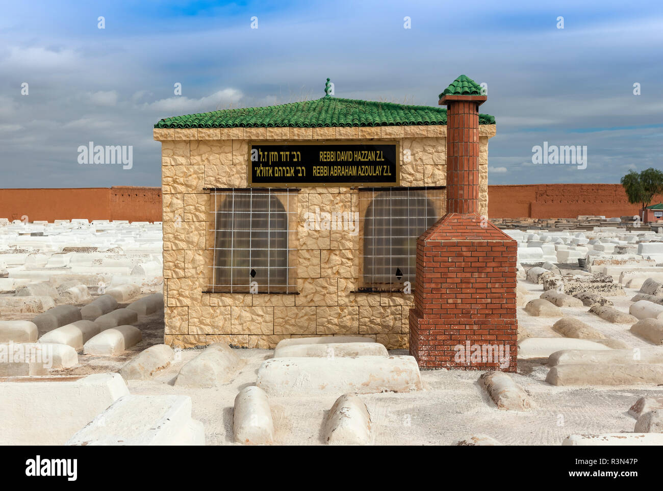 Le rabbin David Hazan tombe au cimetière juif de Marrakech (Marrakech, Maroc) Banque D'Images