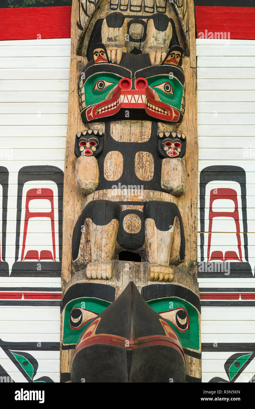 Canada, Québec, Hull-Gatineau, Musée canadien des civilisations, les Premières Nations totem détail Banque D'Images