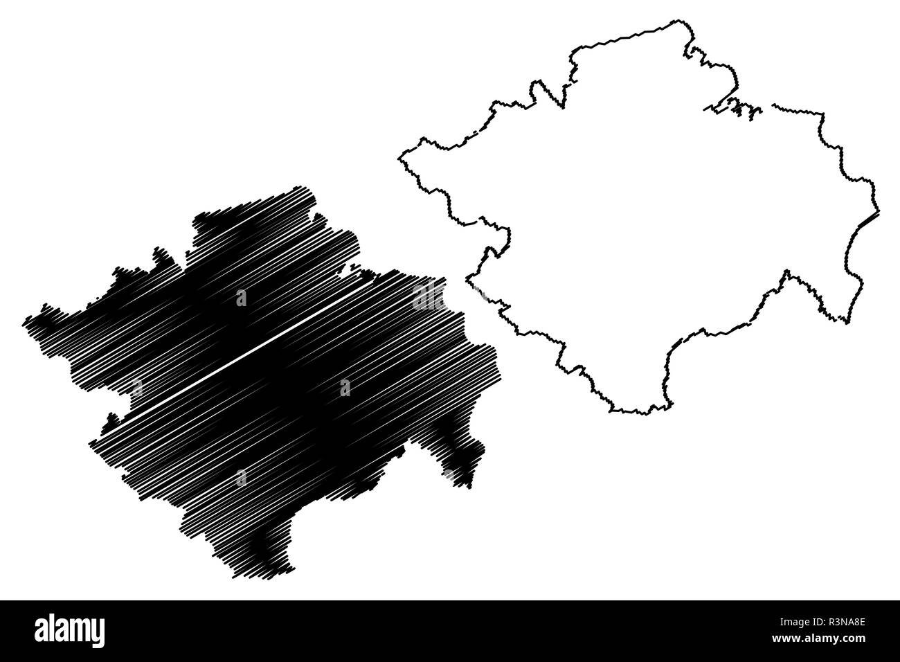 Sumatra du sud (subdivisions de l'Indonésie, les provinces de l'Indonésie) map vector illustration gribouillage, croquis Sumatera Selatan site Illustration de Vecteur